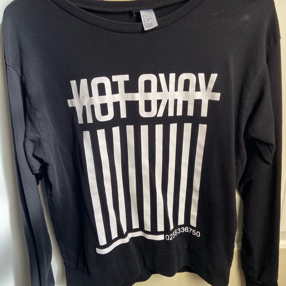 Black Long Sleeve Shirt “Not Okay” Forever 21